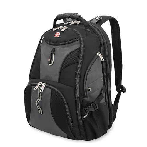 SwissGear 1900 Scansmart TSA 17 Laptop Backpack, Grey/Black, 19-Inch