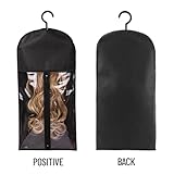 12PCS Hair Extension Holder Wig Storage for Multiple Wigs Holder Wig Bags Storage with Hanger Hair Extension Storage Wig Hanger for Multiple Wigs Hair Extensions, Wigs & Accessories (BLACK)