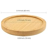 PINGEUI 30 Pack 3 Inch Round Bamboo Coasters, Natural Wooden Drink Coasters, Round Bamboo Saucer Decorative Succulent Bamboo Tray for Cups, Outdoor and Indoor Plant Pots