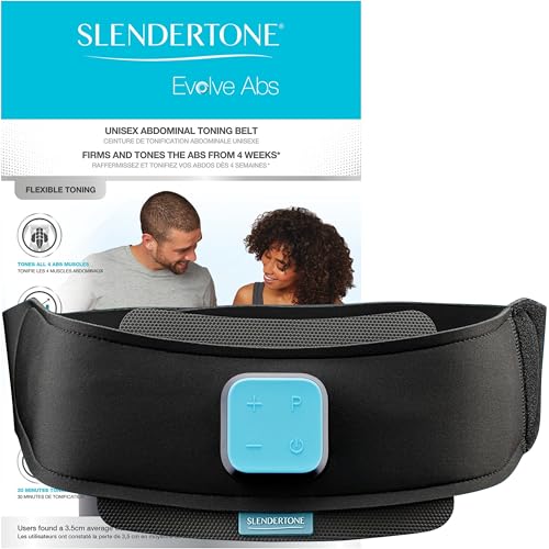 Slendertone Evolve Abs Trainer, EMS Training Device, Abdominal Muscle Trainer, Abdominal Trainer with 12 Programs and 100 Intensities, Portable Muscle Stimulator, for Abdomen Fitness Training