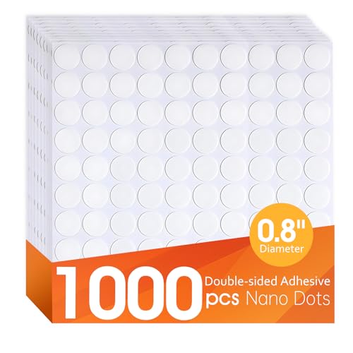 AROIC 1000 Pcs Glue Dots Double Sided, Dia 0.8" Poster Putty Adhesive Stickers for Wall Hanging Crafts Balloons Festival Party Decorations, Round No Trace Nano Tape Dot Removable Sticky Adhesive Dots