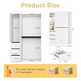 Wakefit 5 Doors Armoire Wardrobe Closet with 3 Drawers & Mirror, Wooden Bedroom Armoires with Hanging Rod, Freestanding Wardrobe Cabinet for Bedroom, Guest Room, White(20.5" D x 47.24" W x 74.8" H)