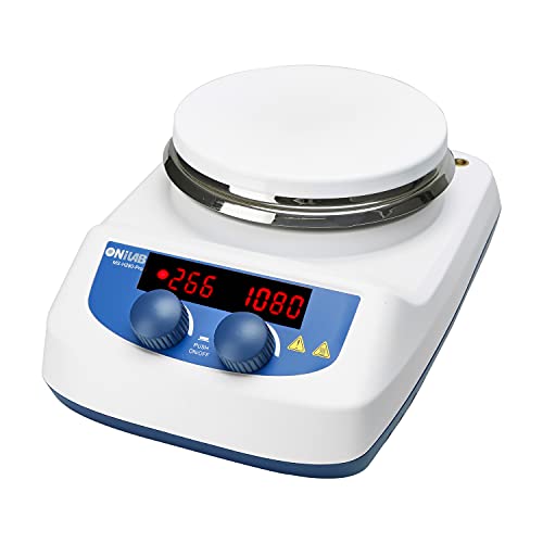 ONiLAB 5 inch LED Digital Hotplate Magnetic Stirrer Hot Plate with Ceramic Coated Lab Hotplate, 280℃ Stir Plate, Magnetic Mixer 3,000mL Stirring Capacity, 200-1500rpm, Stirring Bar Included…