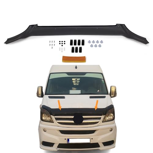 Hood Deflector Guard Fits Mercedes Sprinter W906 2006-2013 | Bug & Bonnet Shields, Protects from Particles & Bug, All Weather - Durable - Easy Assembly Without Drill