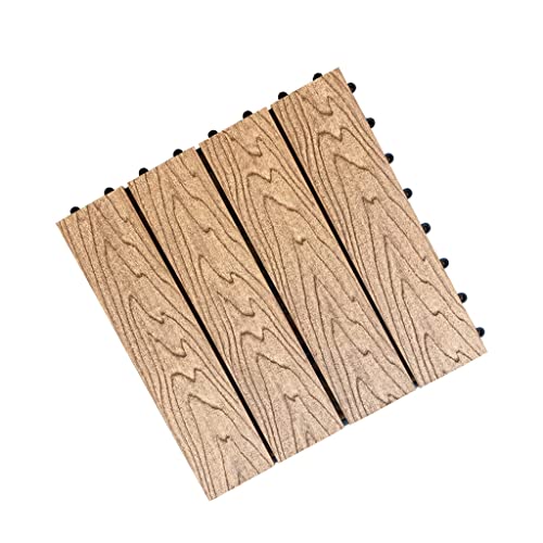 Patio Flooring Decking Balcony Wood Plastic Composite Interlocking Decking Tiles for Patio Balcony Roof Terrace 30 X 30 cm (1 M?=11pcs) (Color : B) (A)