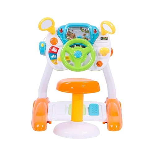 COLOR TREE Kids Pretend Ride on Toy,Steering Wheel Driving Simulate Toys for Toddlers