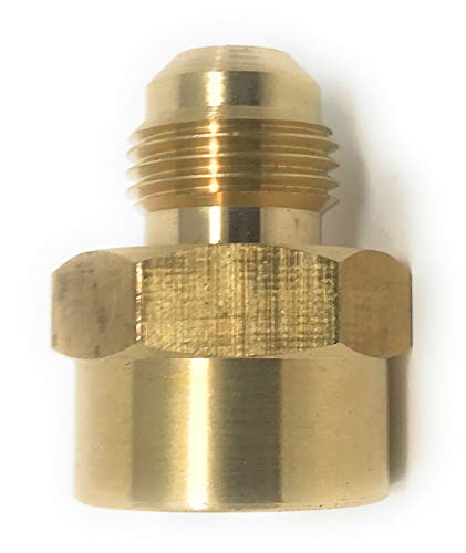 Brass Connector for Fuel or Gas Line coupling adapter 46F 3/8" flare 45° x 1/2" FNPT Campana Niple - Conector de latón para línea de combustible o gas 46F Mflare 45 ° x FNPT