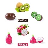 iPlay, iLearn Wooden Play Food Toy, Kids Wood Cutting Magnetic Fruit Vegetables, Toddler Cooking Pretend Play Kitchen Food Set, Montessori Educational Birthday Gift for Age 3 4 5 6 7 Year Old Girl Boy