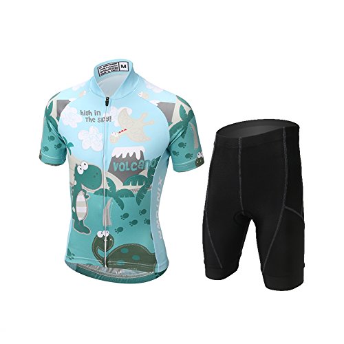 Kids Cycling Jersey Set (Short Sleeve Jersey + Padded Shorts), 4-5 Years