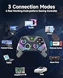 EasySMX X15 PC Controller - Enhanced Wireless Bluetooth Controller with Hall Joysticks/Hall Triggers/RGB Lighting - No Stick Drift, No Dead Zone - Work for Windows PC, Android, Steam and Switch