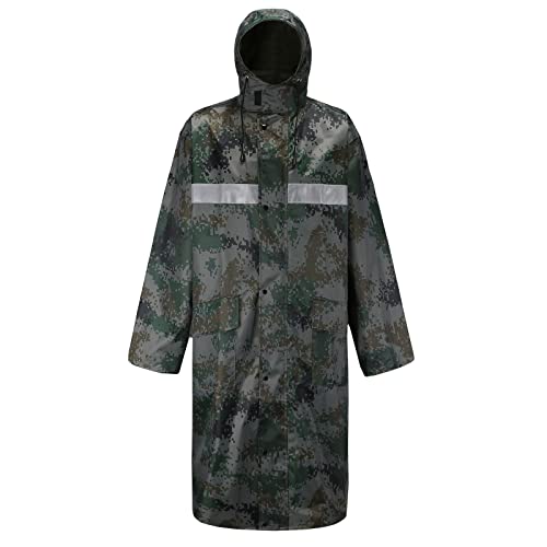 Btmpmcs Mens Long Waterproof Raincoat Snow Wear Outdoor Anti-Storm Hooded Rainwear Packable Long Coat Rain Gear