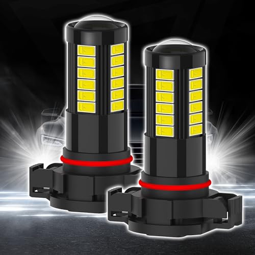 Hirificing 2PCS H16/5202/5201 LED Fog Light Bulbs, Car LED Fog Lamp 12V 6500K Anti-fog 360° Bright Headlights 5730-33SMD Power LED Bulbs Universal for Car, Truck, SUV LED Light Replacement(White)