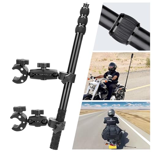 Vamson Motorcycle Camera Mount Kit for Insta360 X4, X3, X2, RS & GoPro - 63” Aluminum Alloy Invisible Selfie Stick with Metal Knobs, Perfect for Cycling Video Recording & Vlogging