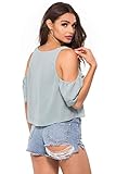 Sadie Ruffle Crop Top - S - Silver Sage