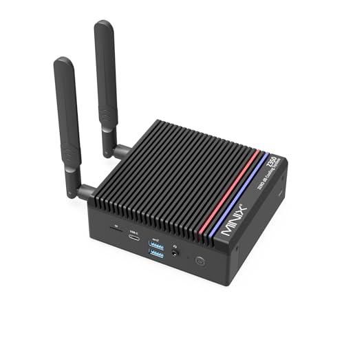 MINIX Fanless Mini PC Windows 11 Pro, Intel i3-N350, NEO Z350-0dB 16GB DDR4 512GB M.2 PCIe Gen3 x 4 SSD Micro Desktop Computer, 4K Dual Display/2.5G LAN, for Business Home Office Multi-Tasking