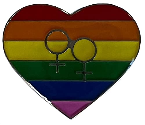 Wholesale Pack of 50 Rainbow Striped Heart Double Venus LGBTQ Motorcycle Hat Cap lapel Pin