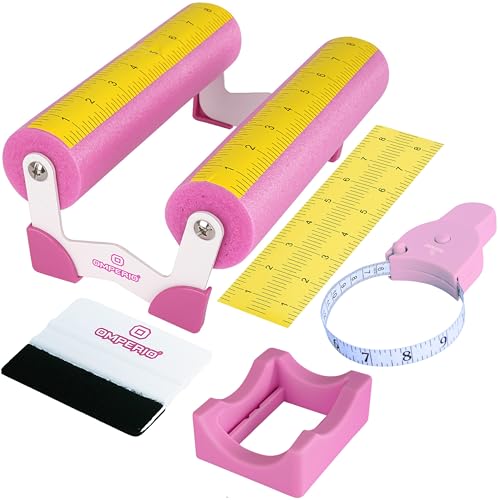 OMPERIO Cup Cradle for Crafting Tumbler, Cup Cradle for Tumblers with Felt Edge Squeegee to Apply Vinyl Decals with Measurements for Mugs (Pink)