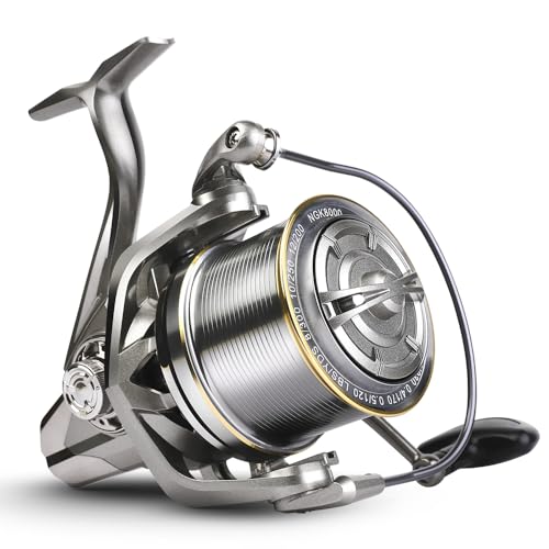 BILLINGS Spinning Reel,Saltwater Spinning Fishing Reels,Up to 44LBS Max Drag,Ultra Smooth,4.8:1 Gear Ratio, CNC Metal Rocker&Spool,Handle Interchangeable (14000)