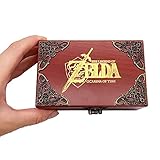 Youtang Zelda Jewelry Music Box with Mirror Laser Engraved Wood Musical Box Wind up Musical Gift for Her Him Girlfriend Boyfriend (Melody:Song of Storms from Ocarina of Time, Gold Movement)