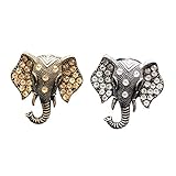 Wakauto 2 Pcs Car Air Freshener Perfume Clips Rhinestone Elephant Car Air Freshener Vent Clip Essential Oil Diffuser for Car Decoration Gift (Golden Grey)