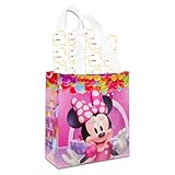 Minnie Mouse Party Favor Bag Set – 12 Pack of 8" Minnie Mouse Party Goodie Bags for Kids Bulk Reusable Mini Totes | Disney Birthday Party Supplies