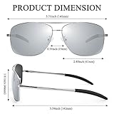 URUMQI Mirrored Aviator Sunglasses for Men, Polarized TAC UV400 Protection Lens, Square Pilot Navigator Shades for Driving Golf