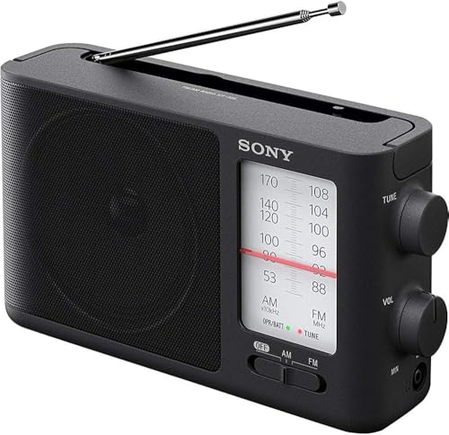 Sony ICF-506 Analog Tuning Portable FM/AM Radio, Black, 2.14 lb