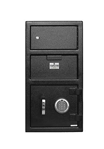 Templeton Standard Depository Drop Safe & Lock Box, Electronic Multi-User Keypad Combination Lock with Key Backup, Anti Fishing Security, 1.5 CBF Black