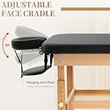 FDW Massage Table 2 Fold Physical Therapy Table 28 Inches Wide Massage Bed Lash Bed Height and BackRest Adjustable Fixed Type Spa Bed for Medical Recovery Professional Massage Family Physical Therapy