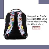 Marvel Comics Allover School Backpack - Avengers, Spiderman, Captain America, Iron Man Hulk - Officially Licenced Bookbag for Boys & Girls (White)