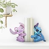 Enesco Disney Showcase Lilo and Stitch Hugging Angel Bookholders Bookends, 5.5 Inch, Multicolor