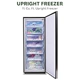 Hamilton Beach Upright Freezer, Deep Freeze, Stainless Steel Freezer with Drawer Compartments, 11 cu. ft. Freezer – 25”D x 23.6”W x 66.5”H