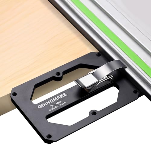 GOINGMAKE Compact Guide Rail Square with Edge Support,Track Saw Square,Track Saw Rail Square Guide,90 Degree Right Angle Guide Compatible with Festool and Makita for Fast, Easy Square Cuts