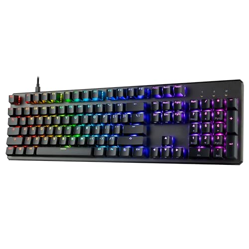 TECWARE Phantom 104 Key Full Size RGB Mechanical Gaming Keyboard with Numpad, LED Backlit, Thock Sounding, Tactile Switch, Wraith Brown