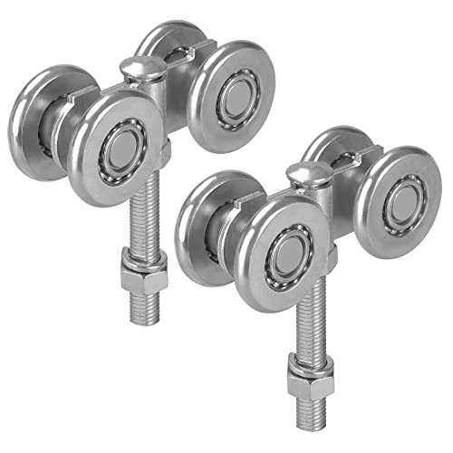 HOTYELL Trolley Assembly, Silent Rollers Wheel for 1-3/4" Wide and 2-1/4" or Taller Rail Hanging Track, Beam Trolley Used for Heavy Barn or Shed Sliding Doors