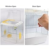 Misyue Hamster Travel Portable Carrier Cage Small Animal Carry Case with Water Bottle&foodbowl& for Dwarf Hamster,Ferrets,Hedgehog,Chinchilla,Guinea Pig(White)