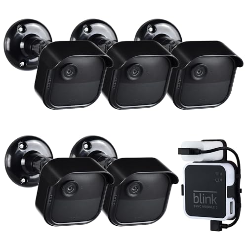 All New Blink Outdoor 4th Gen Camera Mounting Brackets,5 Pack Weatherproof Protective Housing and 360 Degree Adjustable with Sync Module Wall Mount (Blink Camera is Not Included)