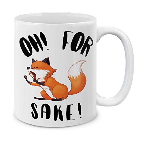 MUGBREW Funny Humor Satire Mugs, Oh For Fox Sake Ceramic Coffee Mug Tea Cup, 11 OZ
