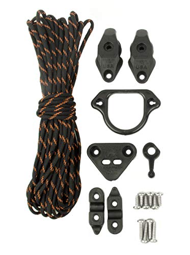 YakAttack LeverLoc Anchor Trolley Kit | Kayak Anchor System with Stealth Pulleys & PadHooks | Includes Reflective 35' Paracord & Mounting Hardware | Easy Install | Made in USA