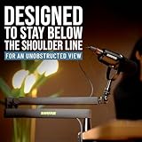 Shure by Gator Premium Low-Profile Desktop Mic Boom Stand; Fully Adjustable for Podcast, Streaming, and Home Office Setups (SH-BROADCAST2)