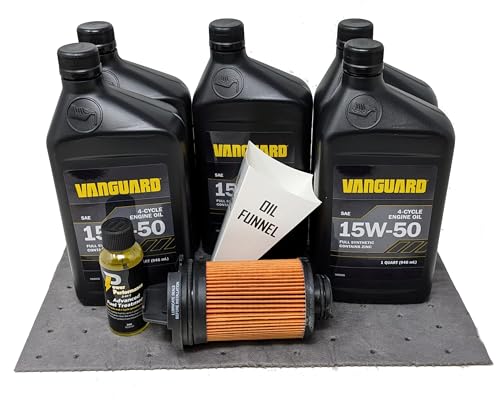 Vanguard 15W-50 Full Synthetic Oil Change Kit for Vanguard 810cc and Big Block Engines with Oil Guard (Contains 5 Quarts)