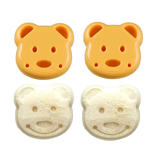 Bear Shape Sandwich Mold Cutter, Cartoon Bread Sandwich Shapers DIY Maker Biscuit Cookie Cake Mould Cutter Tool (2 Pack)
