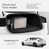 Spigen WeatherBloc Trunk Frunk Mat Set Designed for Tesla Model 3 2025/2024 Refresh (Highland) with Non-Slide Sliplock Weatherproof Technology (Carbon Edition) (Custom Fit)