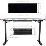 Cooler Master GD120 ARGB 47.2"D x 29.5"W x 29.1"H PC Gaming Desk with Smart Ambiance Lighting, Cable Management, Water-Repellent Mousepad, Modern Simple Sturdy Style Table Workstation for Home Office