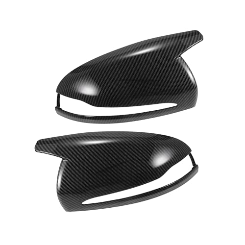 A ABSOPRO Pair Car Rear View Driver Passenger Side Mirror Cover Cap Replacement Black Carbon Fiber for Mercedes-Benz C E CLASS W205 W213 Mirror Guard Covers Decoration Trims Item Replacement