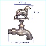 Decorative Solid Brass Springer Spaniel Outdoor Faucet 4” inches L - with a Brass Connector, Dog Faucet, Puppy Faucet, Animal Garden Water Tap, Pet Outdoor Spigot, Bibcock, Gift