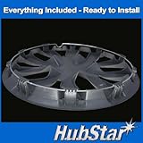 Premium Replica Hubcap, Replacement for Nissan Rogue 2014-2020, 17-inch Black Wheel Cover (Set of 4)