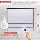 Pyle 72" Portable Motorized Matte White Projector Screen - Automatic Projection Display with Wall/Ceiling Mount, Remote and Case - for Home Movie Theater, Slide/Video Showing - PRJELMT76