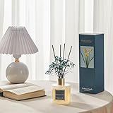 Cocorrína Premium Reed Diffuser Set with Preserved Baby's Breath & Cotton Stick Cashmere Vanilla | 6.7oz Scent Fragrance Oil Diffuser for Bedroom Bathroom Home Décor