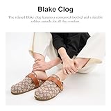 Coach Women's Blake Signature Textile Jacquard Clog, Cocoa/Burnished Amber, 7